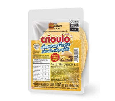 Q CHEDDAR FAT AMERICAN CHEESE 160 GR CRIOULO